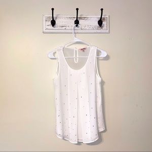 White studded Juicy Couture sleeveless blouse